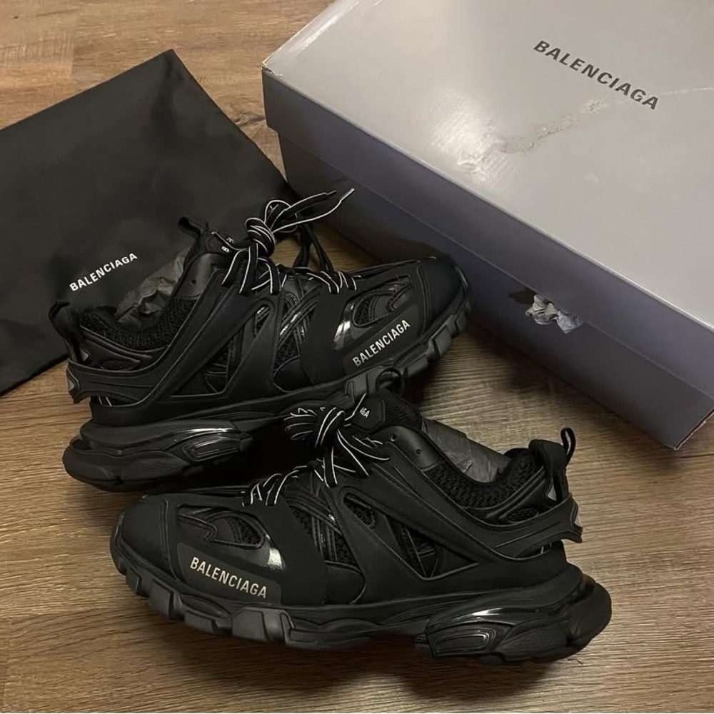 Balenciaga Glossy Black Track Sneakers